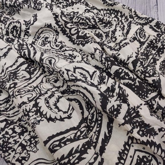 Strapless Summer Dress Ruffle Hem Shirred Detail Tube Dress Black/Beige Size S - Picture 4 of 11